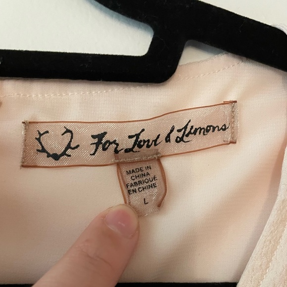 For Love & Lemons Baby Pink Mesh Embroidered Lace Ruffle Sleeve Romper Size L - Picture 3 of 7